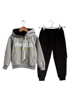 SUDADERA PARK - Buzo gris cl + jogger negro