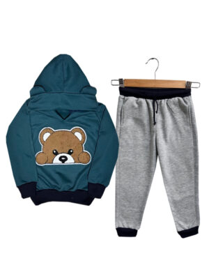 SUDADERA BEBE OSITO - Buzo verde -jogger