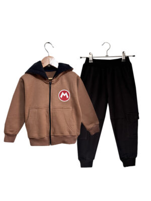 SUDADERA MARIO - Chaq cafe + jogger negro