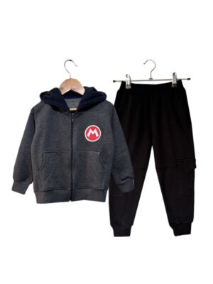 SUDADERA MARIO - Chaq gris + jogger negro