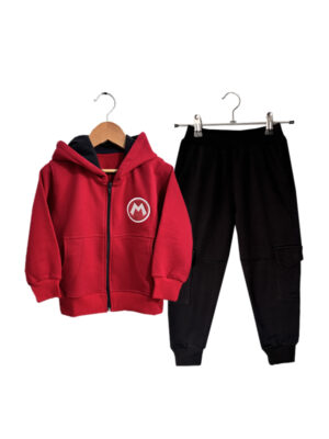 SUDADERA MARIO - Chaq rojo + jogger negro
