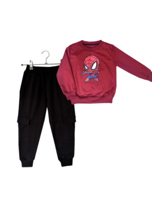 SUDADERA SPIDERMAN - Buzo rojo + jogger negro